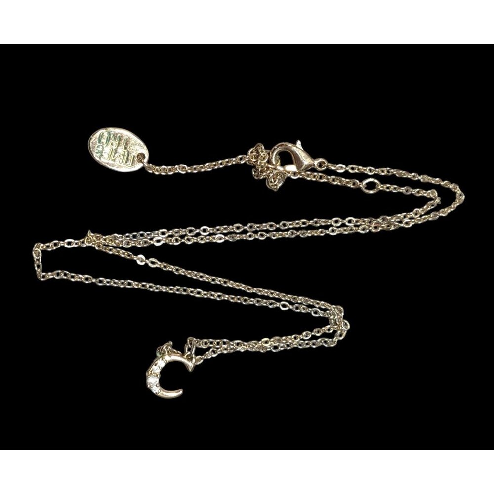 Minimalist Celestial Rhinestone Moon Pendant Necklace